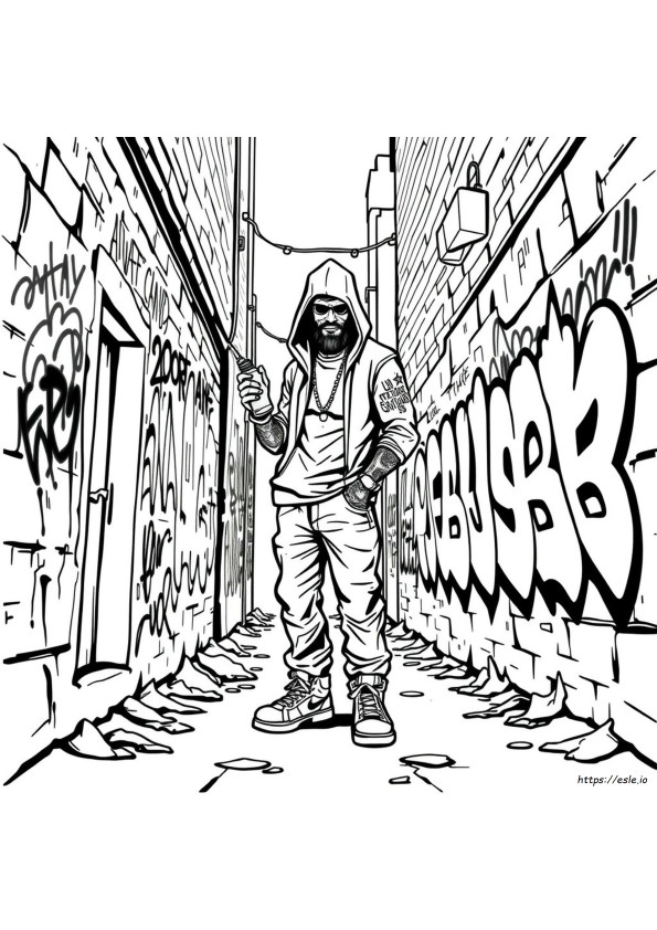 Graffiti Tattoo Gangster Coloring Pages For Adults