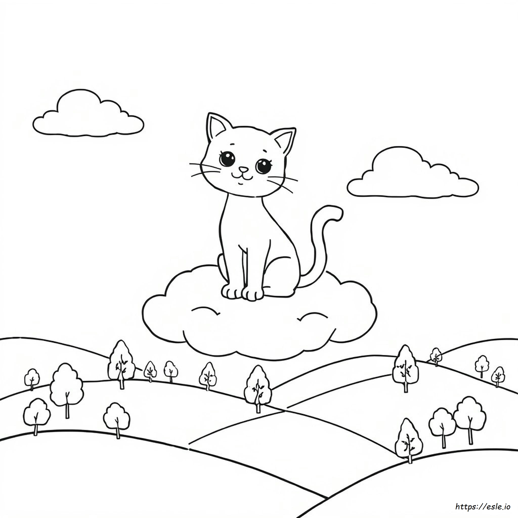 Cartoon Cat Coloring Pages Printable