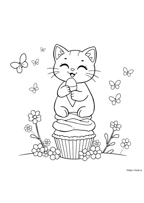 Makanan Mewarnai Kucing Lucu Kawaii Gambar Mewarnai