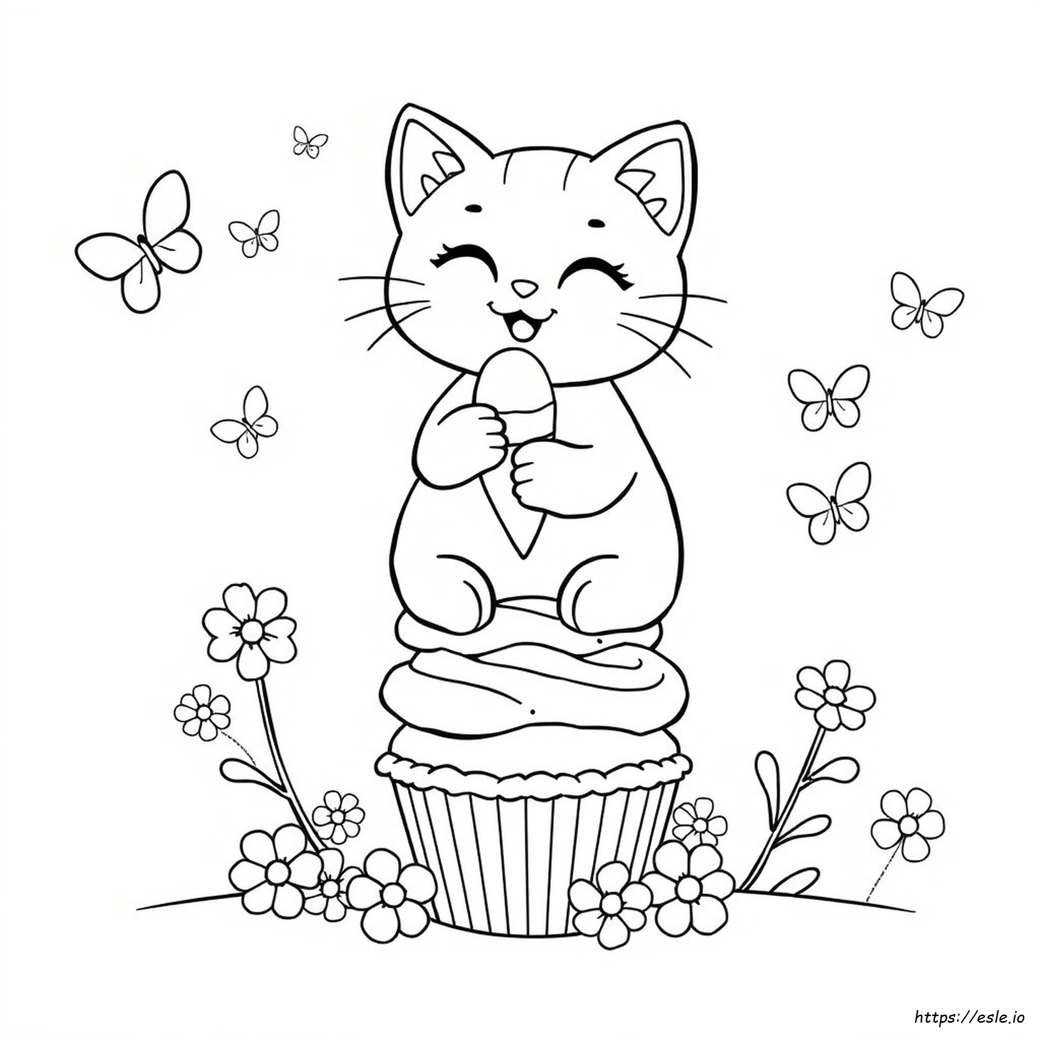 Food Coloring Kawaii Cute Cat Coloring Pages