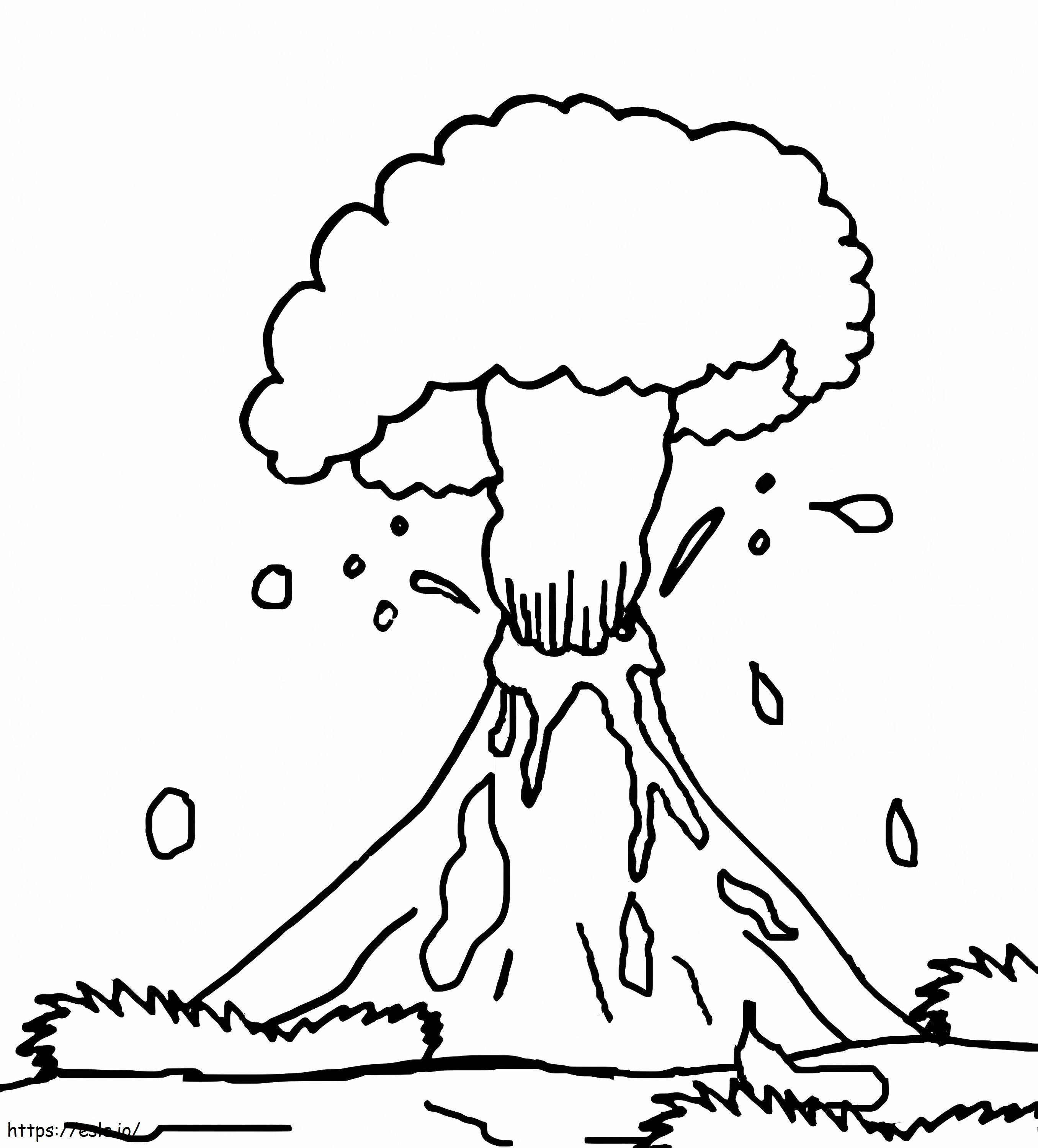 Erupting Volcano 2 coloring page