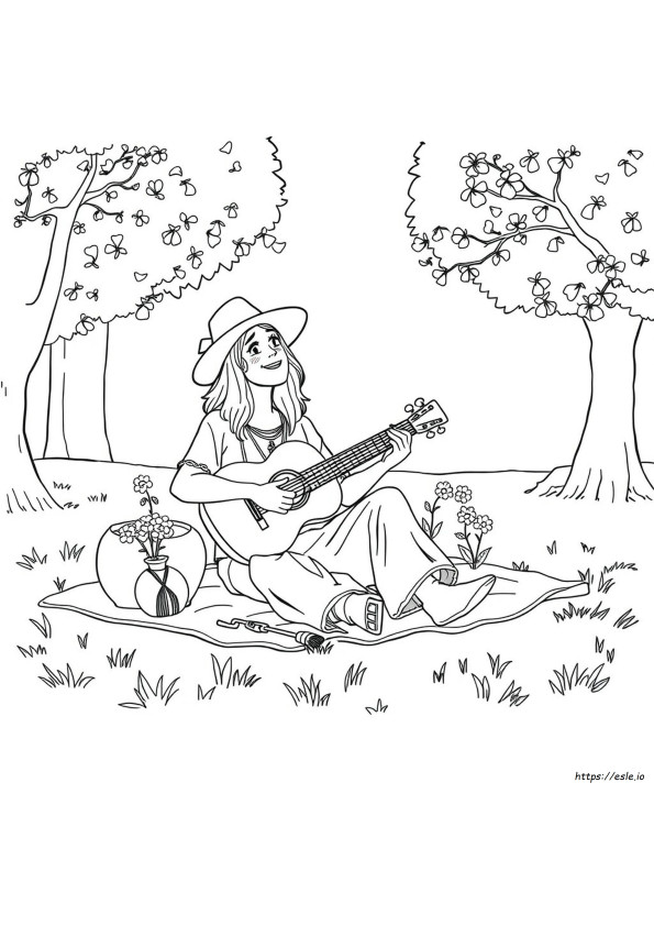 Gambar Mewarnai Hippie