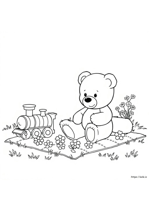 テディベアの無料ぬりえ