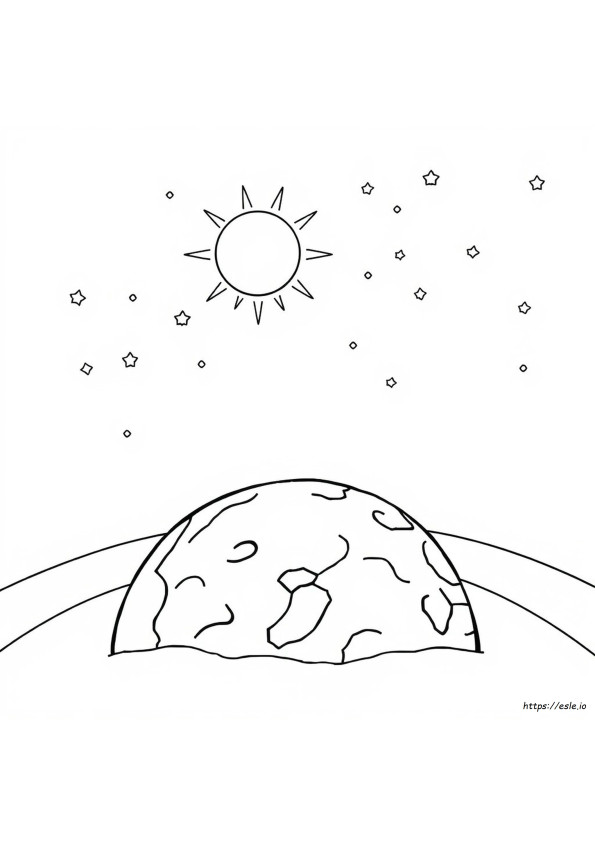 Coloriage Dieu Fit Le Soleil La Lune Et Les Étoiles
