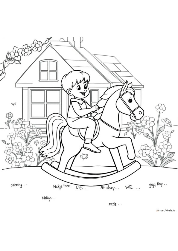 Rocking Horse Coloring Pages