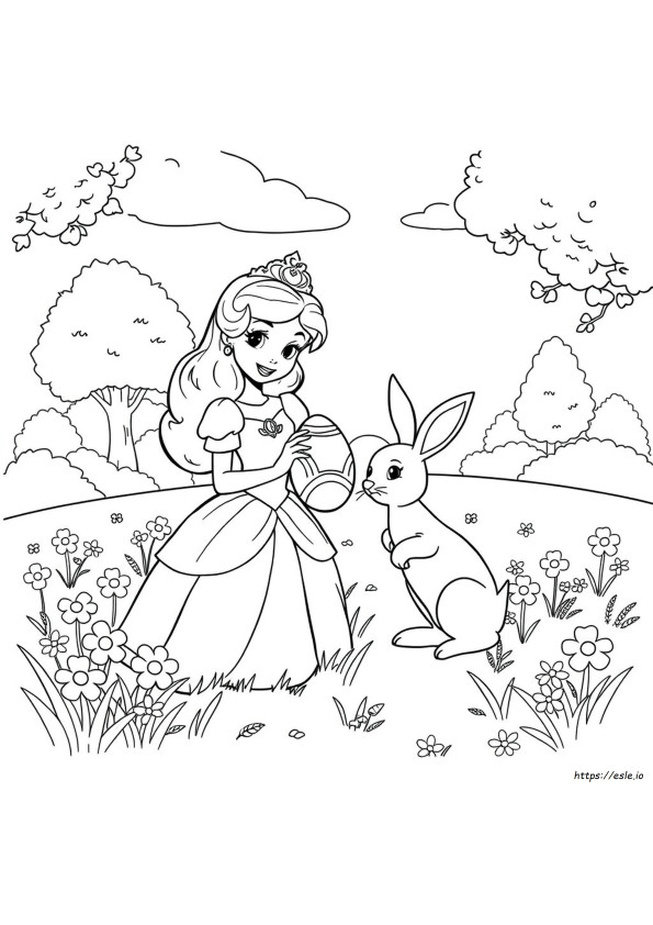 Prinsessa Pääsiäinen Värityskuva