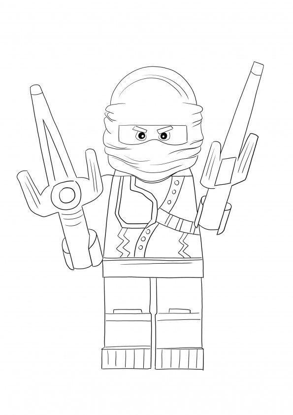 Free Lego Ninjago Jay ZX coloring and printing image easy to have fun