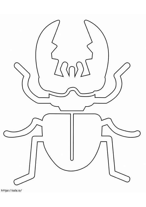 Escarabajo ciervo fácil para colorear