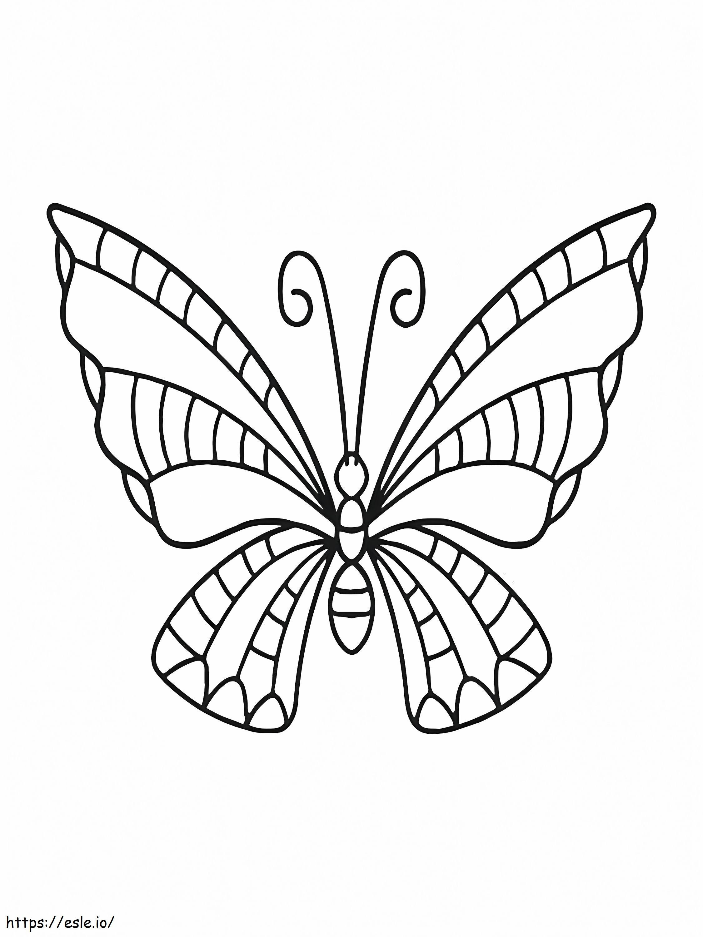 Eenvoudige esthetische vlinder kleurplaat kleurplaat