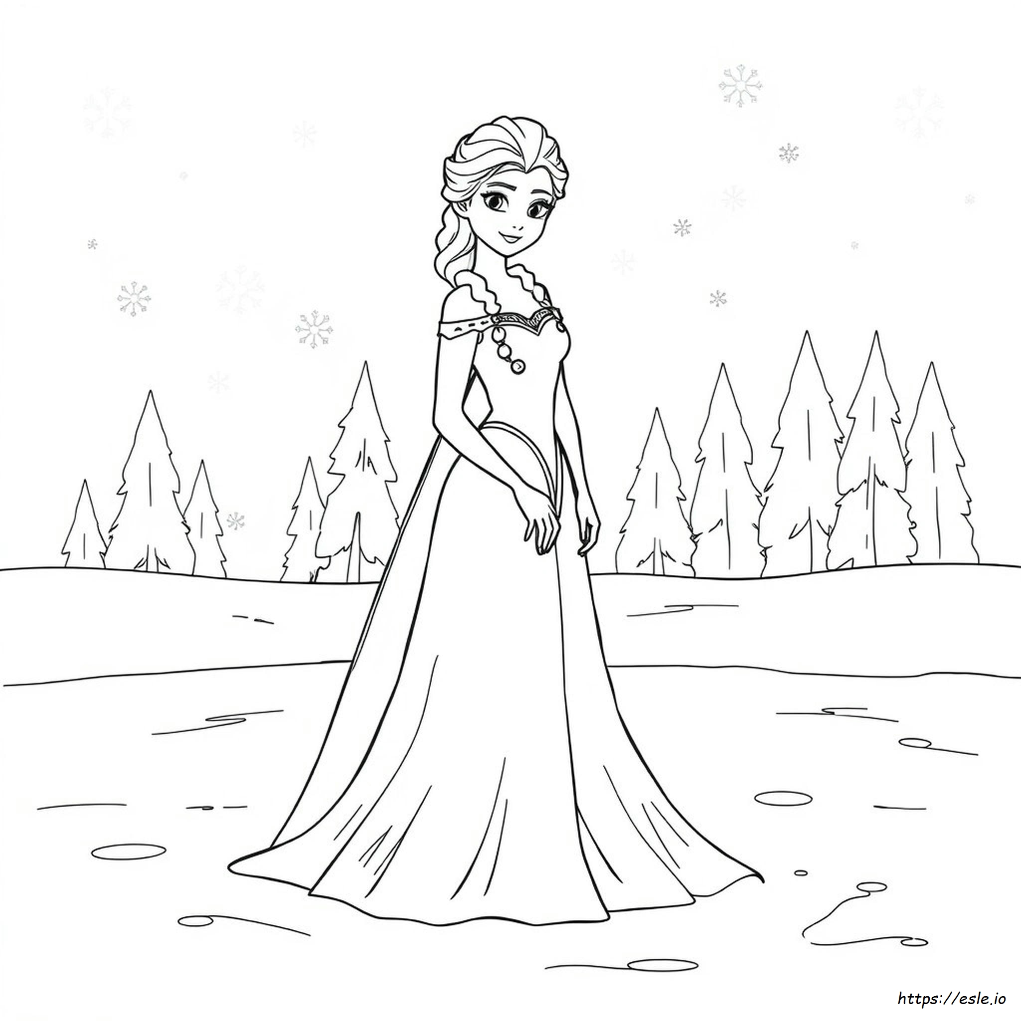 Elsa Dress Coloring Page