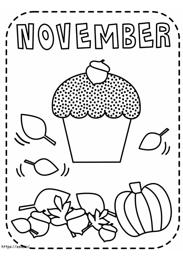 November Met Voedsel kleurplaat