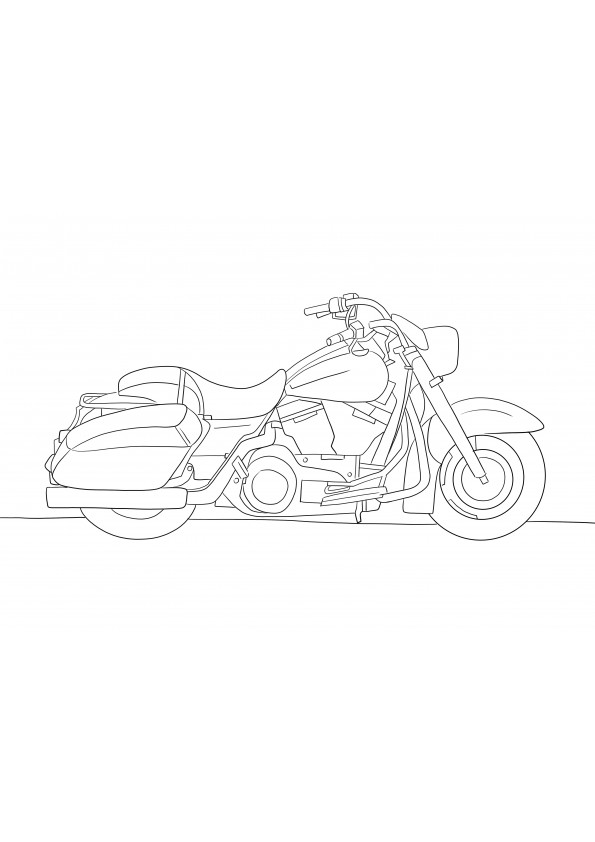 A print free of Harley Davidson Road King coloring sheet for kids to have fun