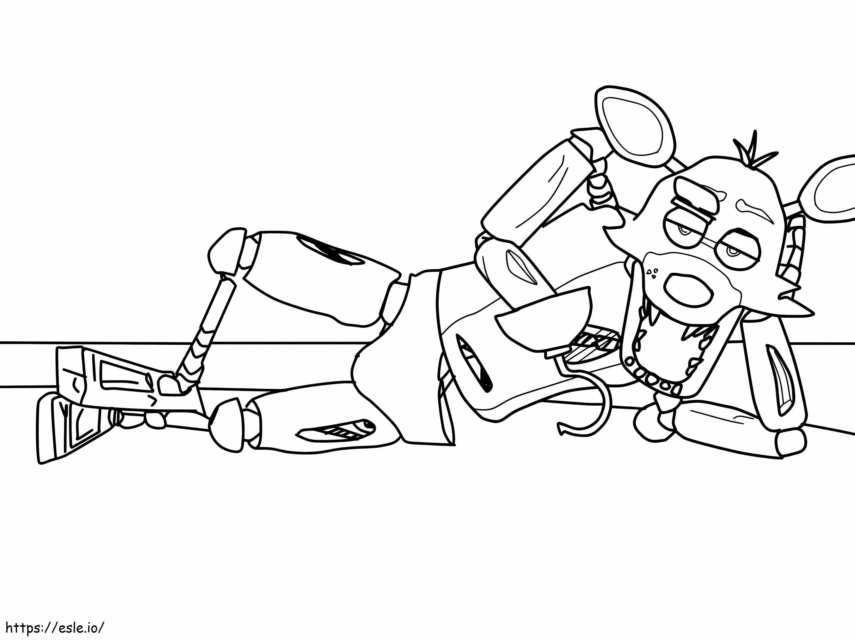 Funny FNAF Foxy coloring page