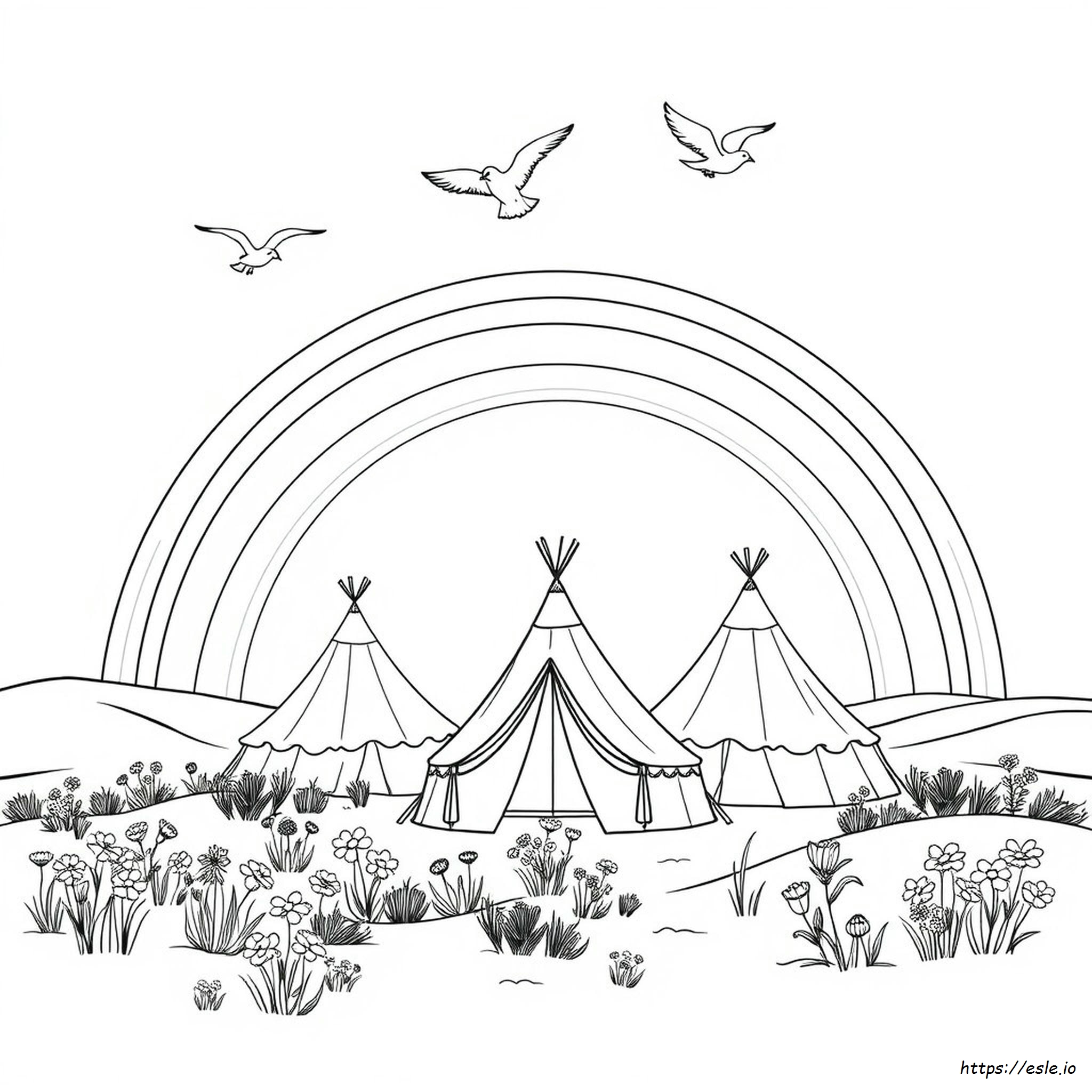 Boho Rainbow Coloring Pages
