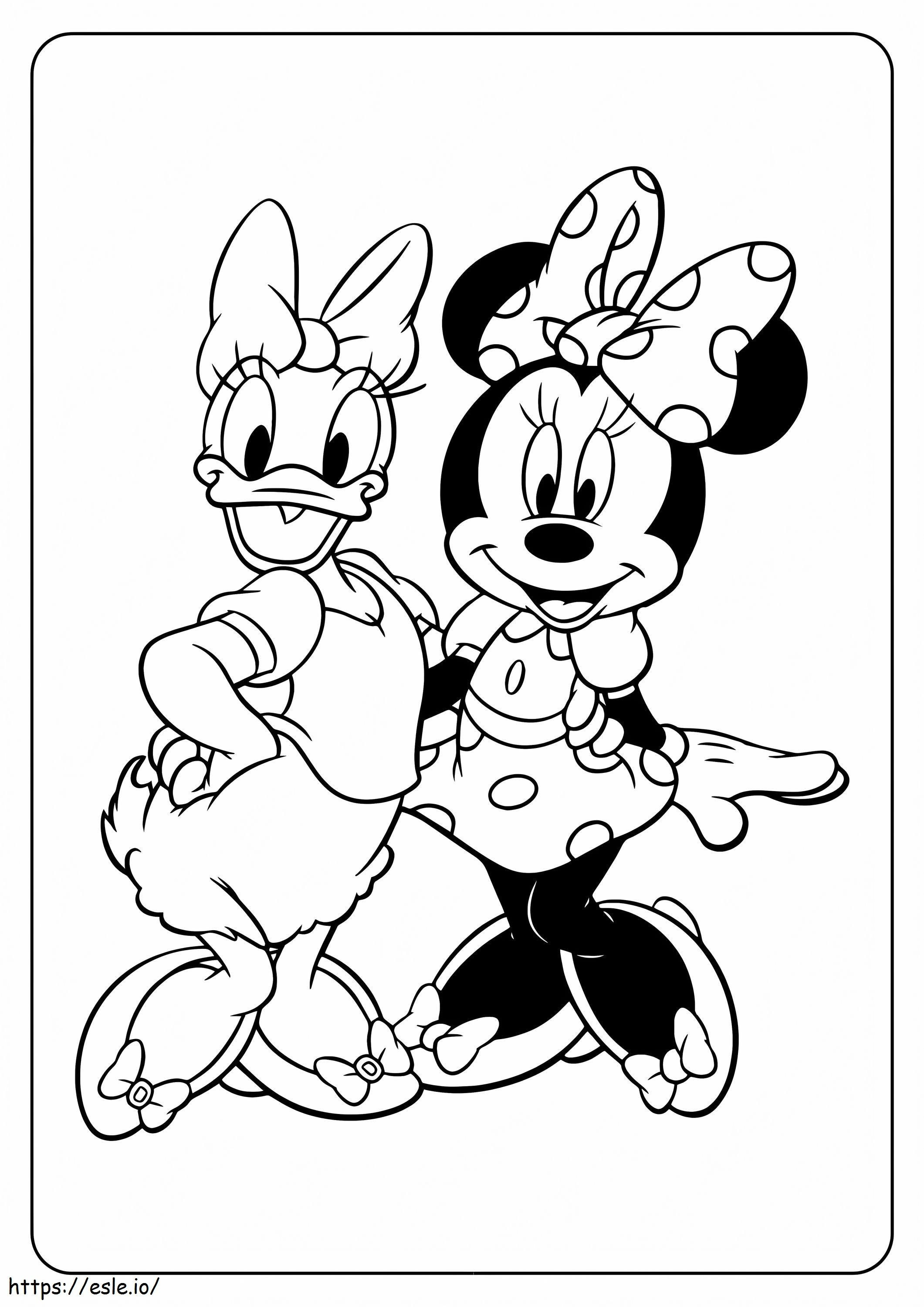ミッキーマウスとデイジーダック ディズニー ぬりえ - 塗り絵