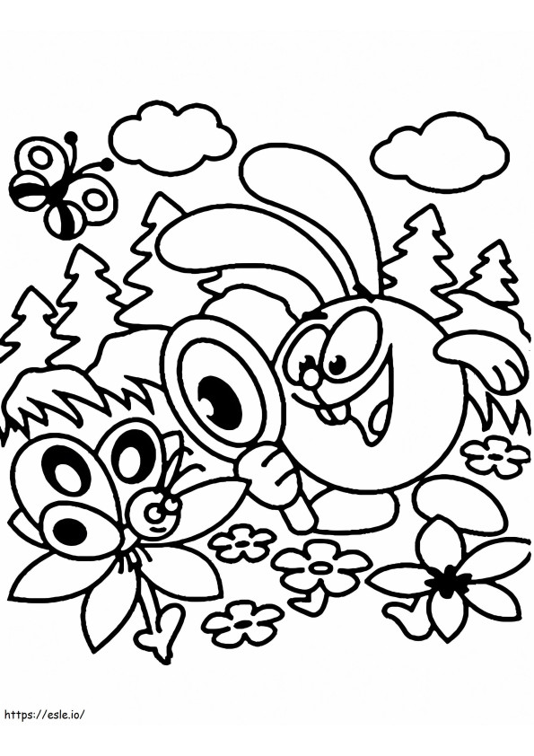PogoRiki And Butterflies coloring page