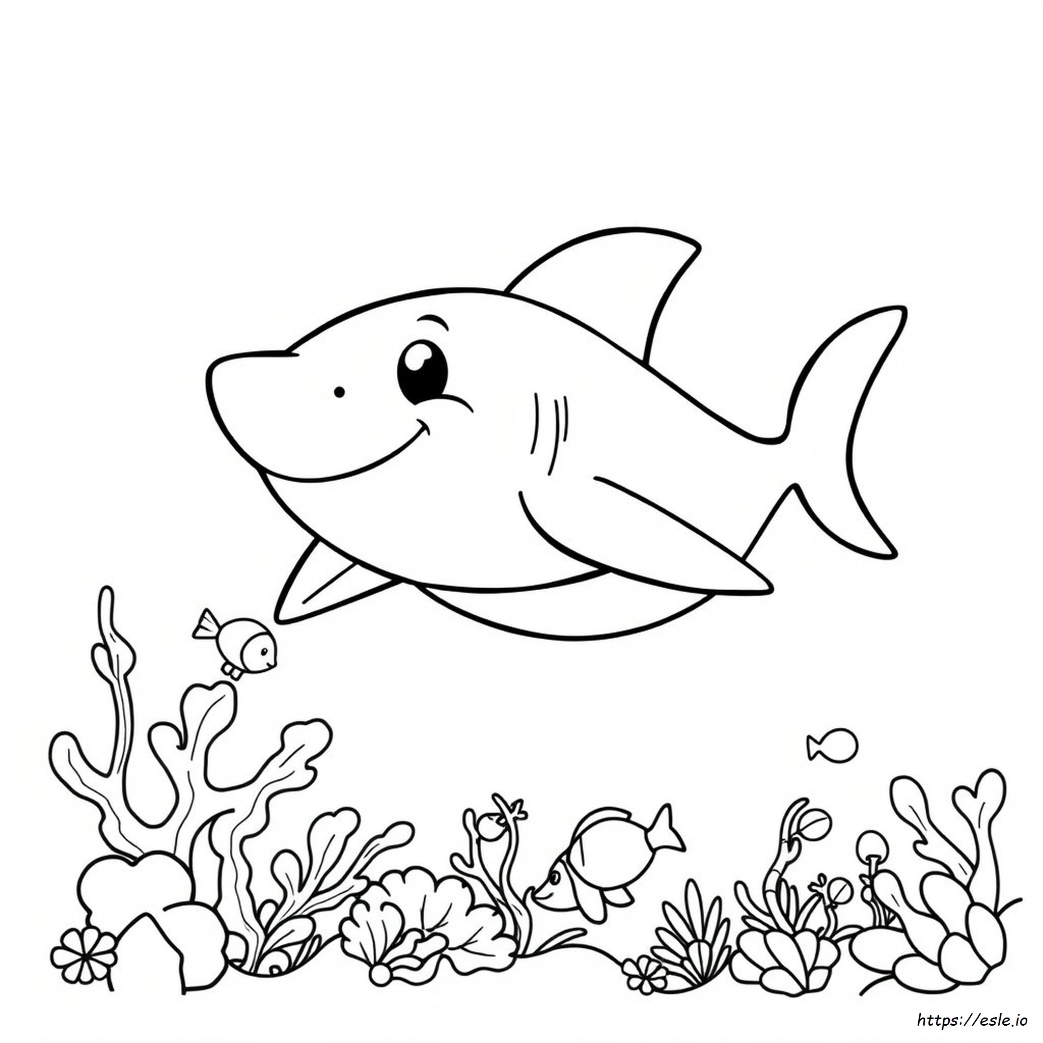 Shark Cartoon Coloring