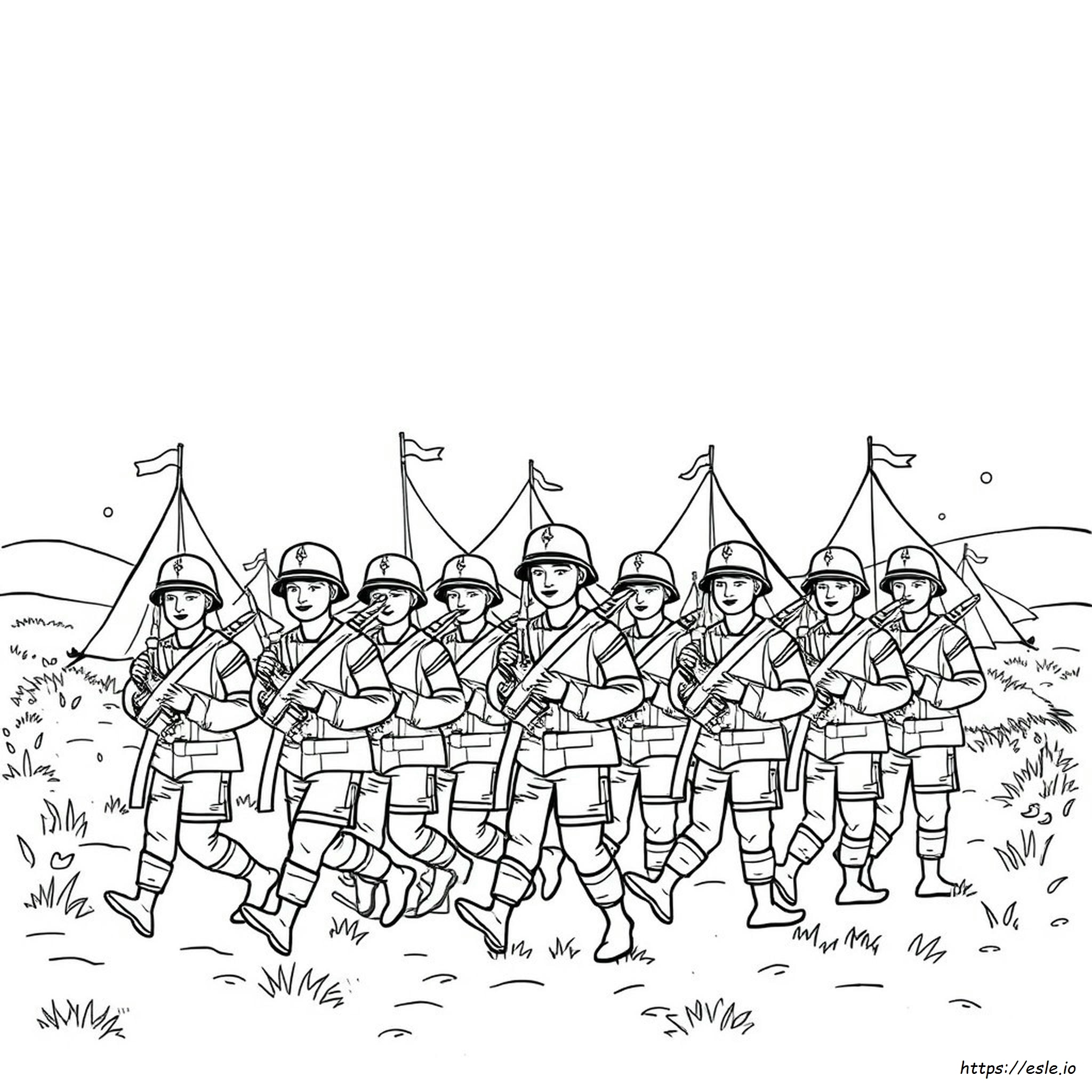 Placă De Colorat Cu Soldați