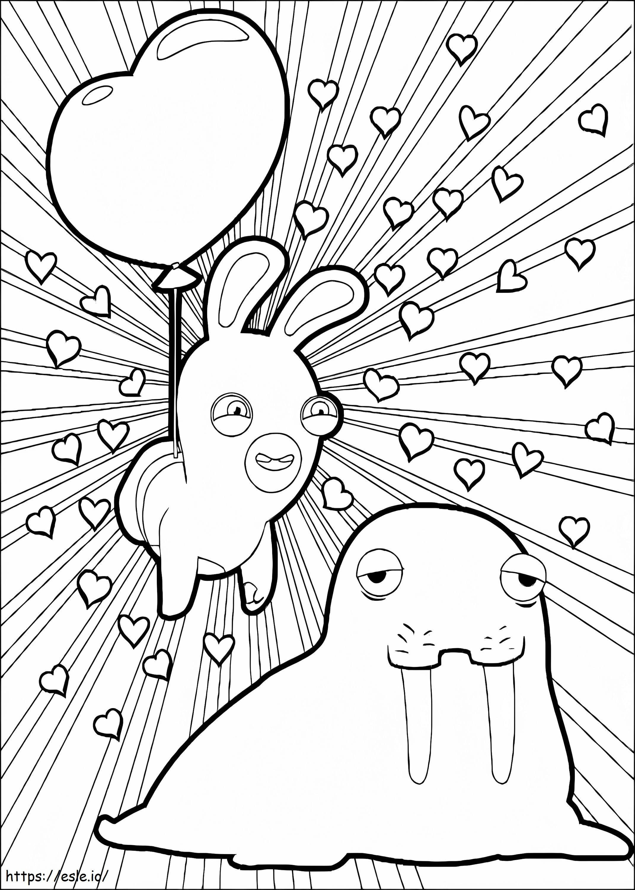 Raving Rabbids And Walrus coloring page