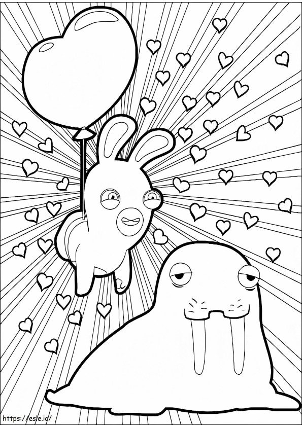 Raving Rabbids And Walrus coloring page
