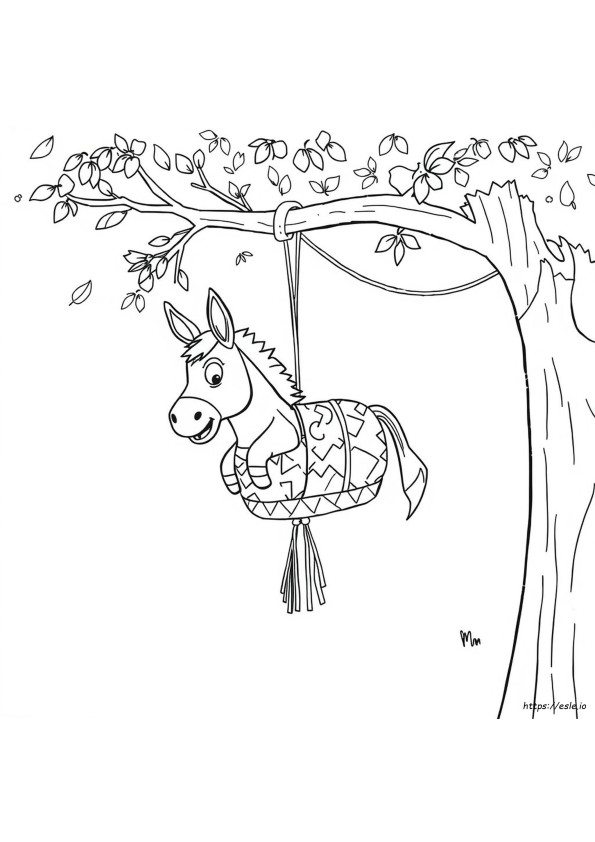 Kolorowanka Osioł Pinata