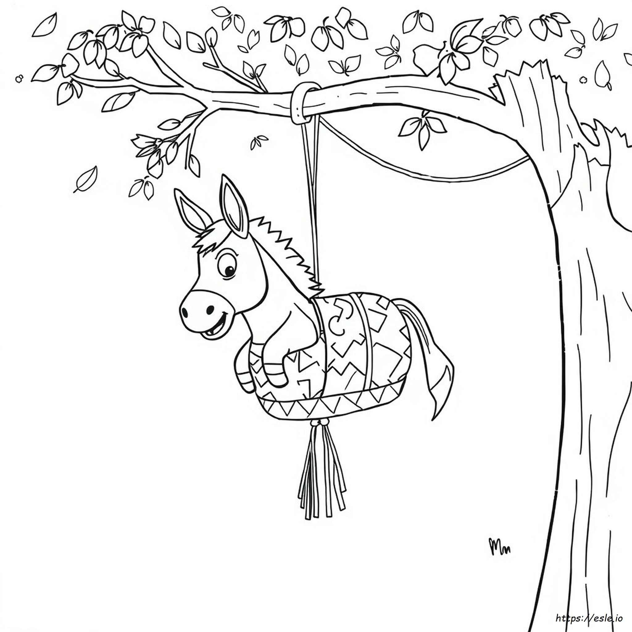 Donkey Pinata Coloring Page
