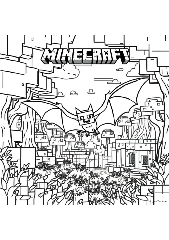 Minecraft Bat Coloring Page