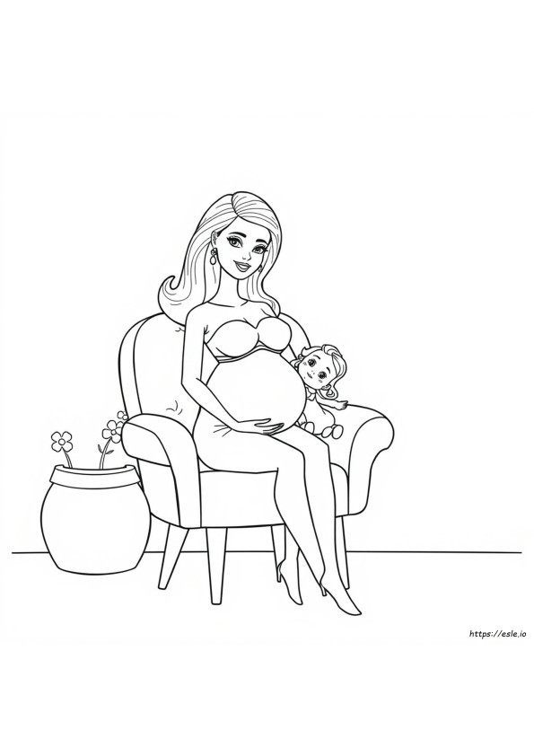 Pregnant Barbie Coloring Pages