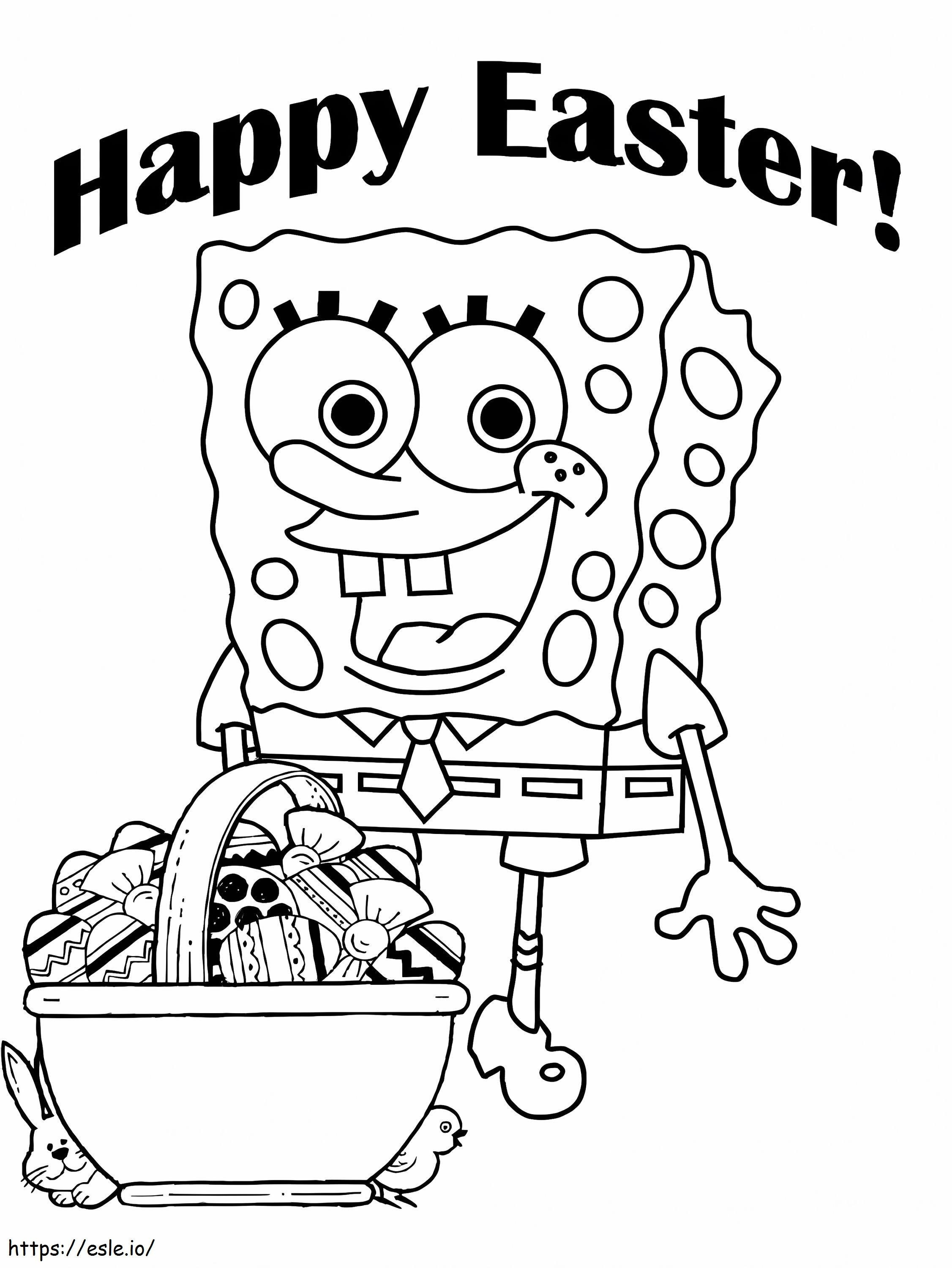 Spongebob And Easter Eggs coloring page
