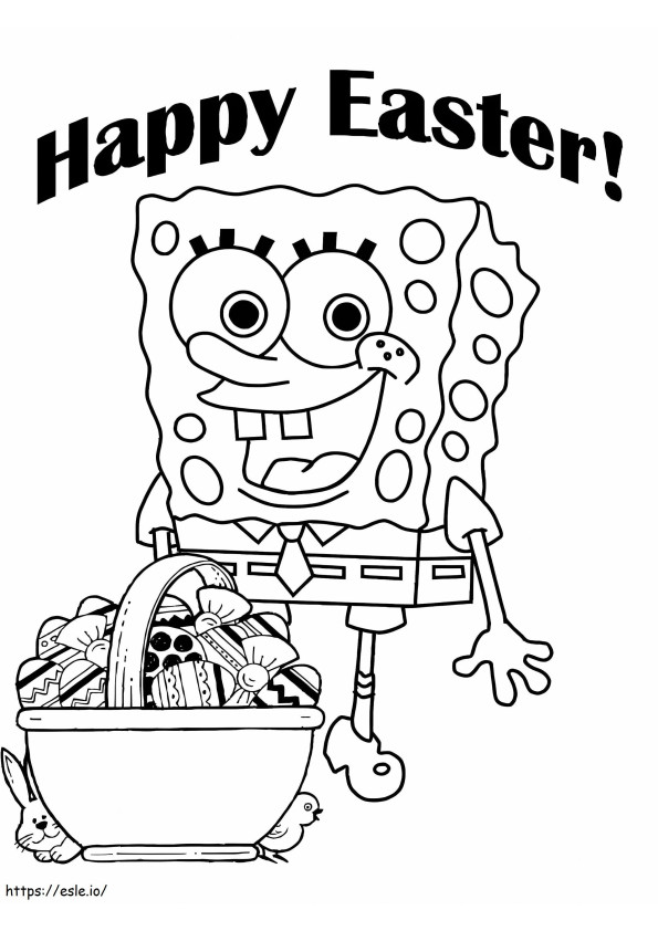 Spongebob Dan Telur Paskah Gambar Mewarnai