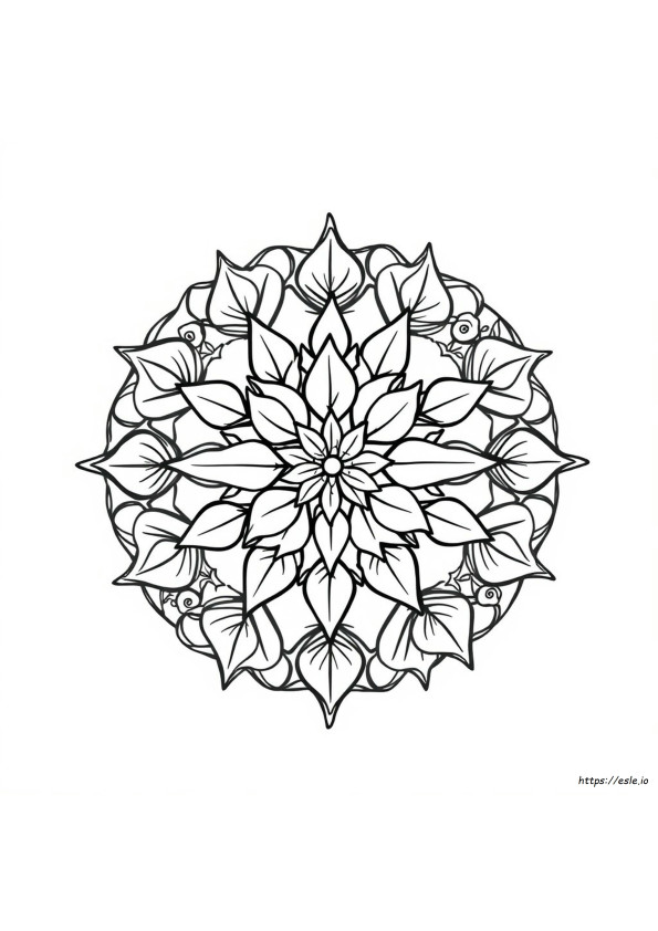 Leaf Mandala Coloring Page