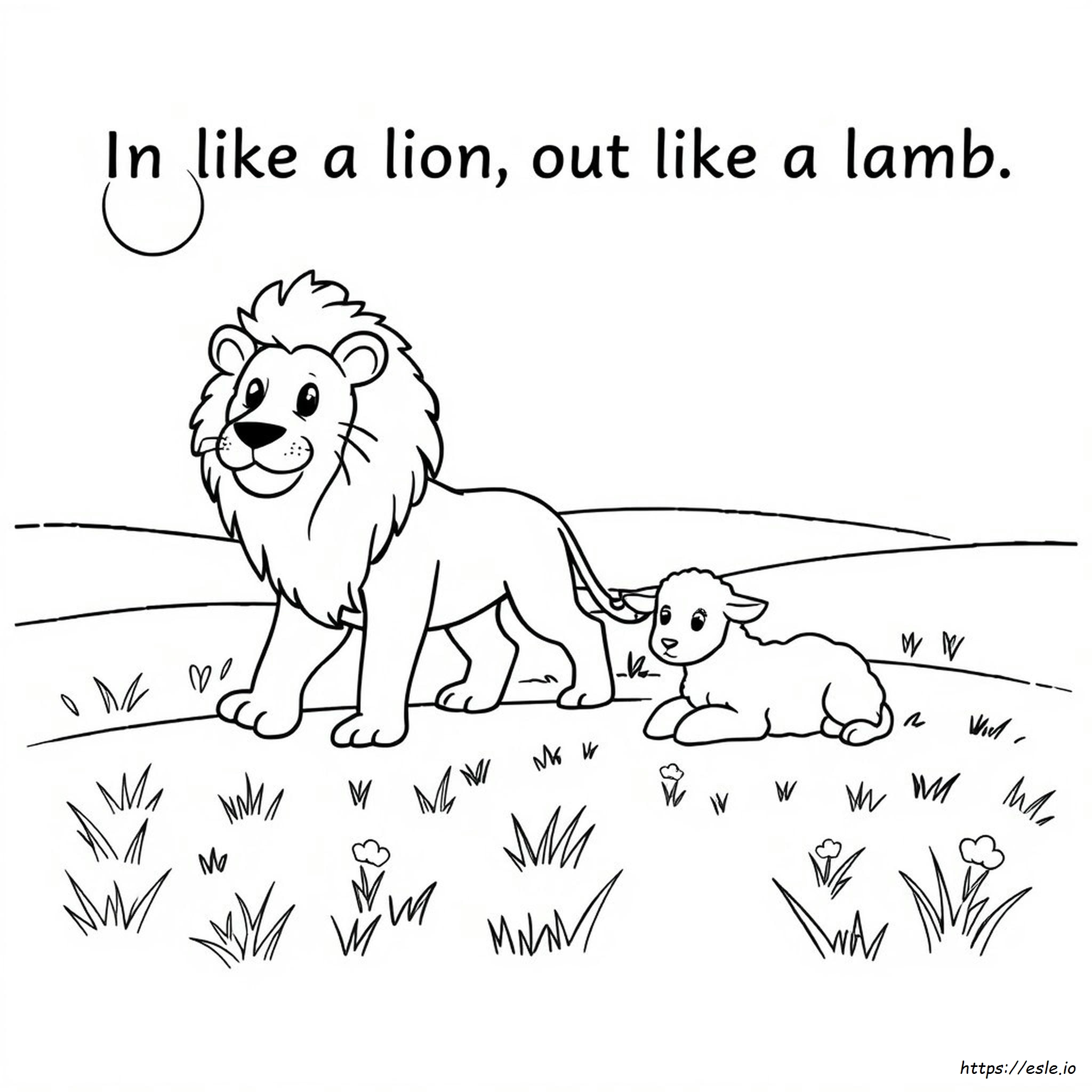 In Like A Lion Out Like A Lamb Coloring Page