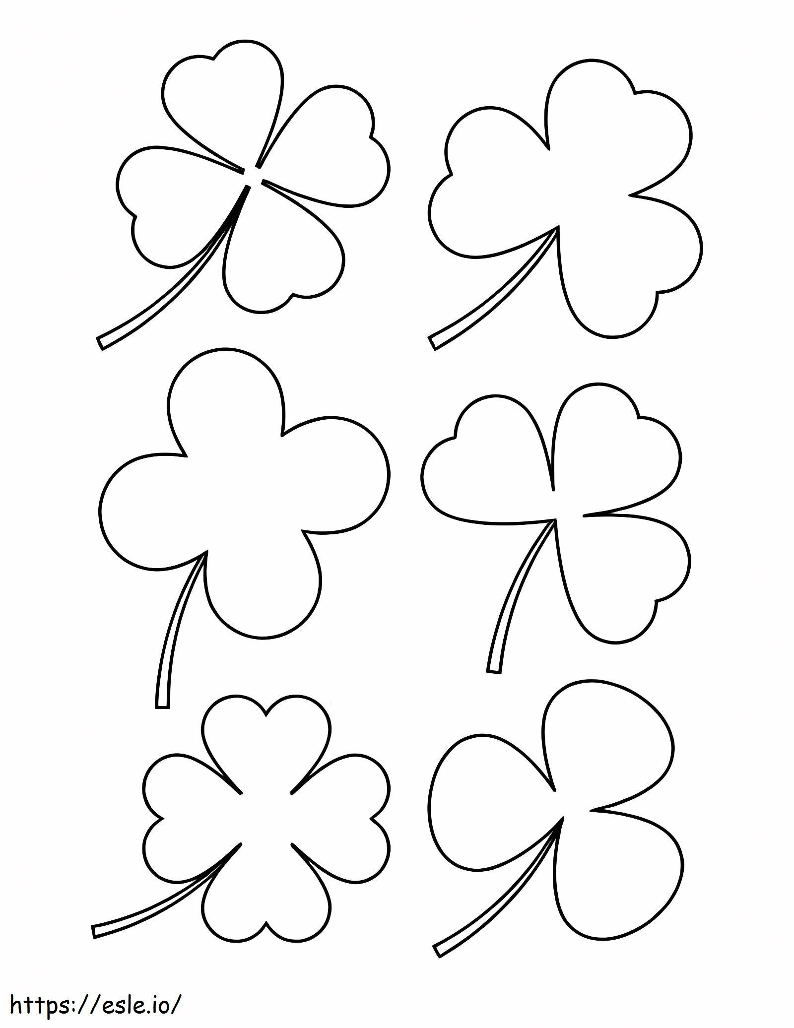 Six Clover coloring page