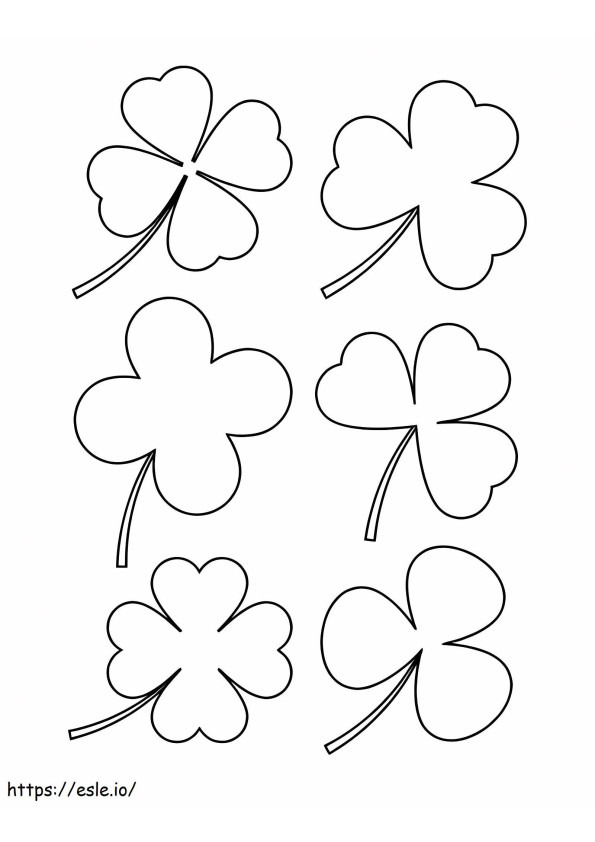 Six Clover coloring page