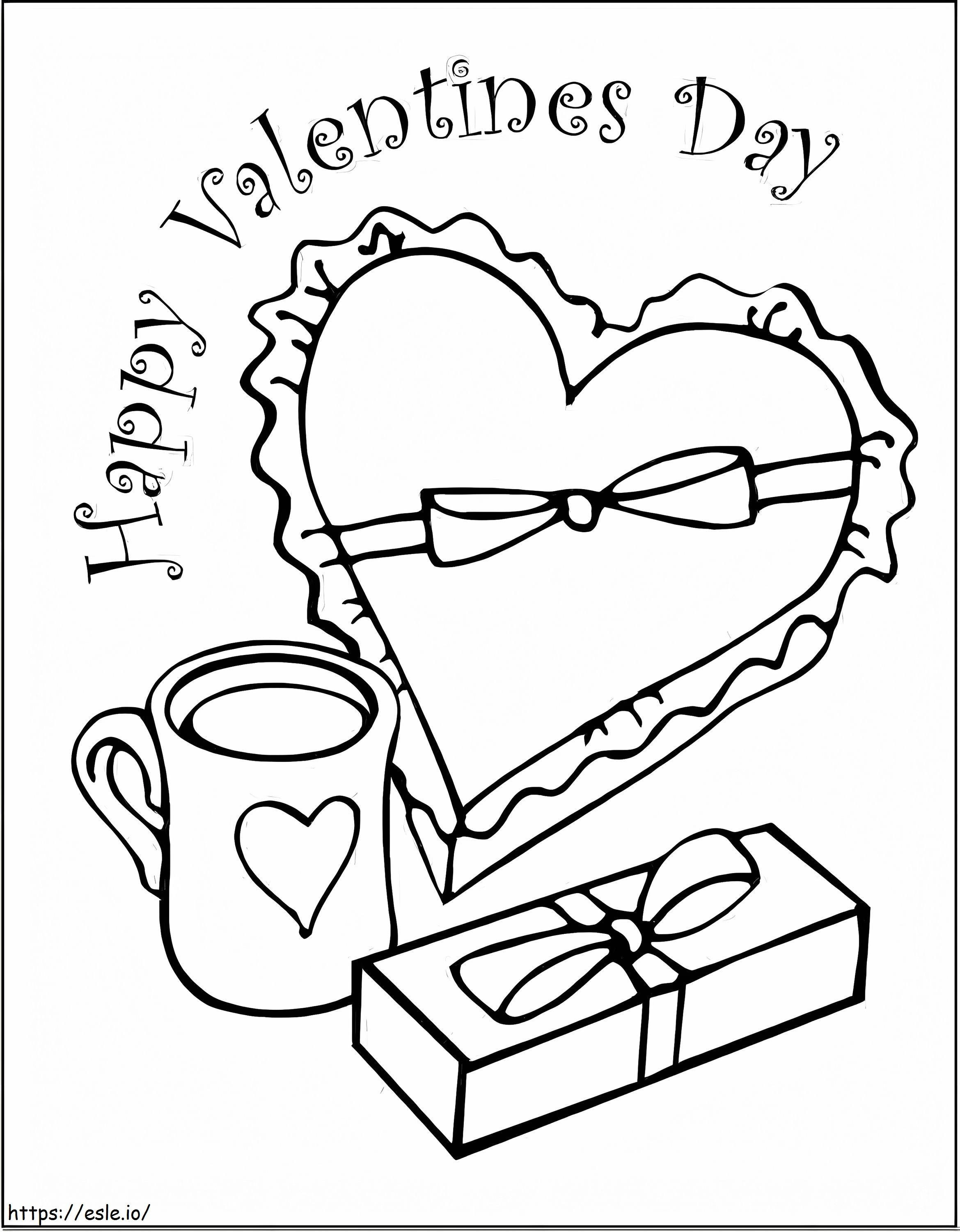 Print Happy Valentines Day coloring page