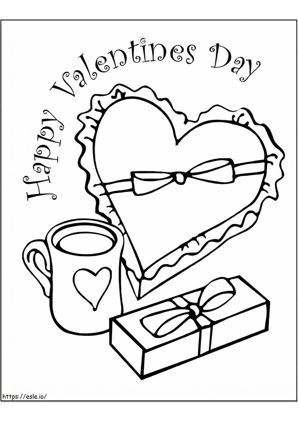 Imprimir Feliz Día de San Valentín para colorear