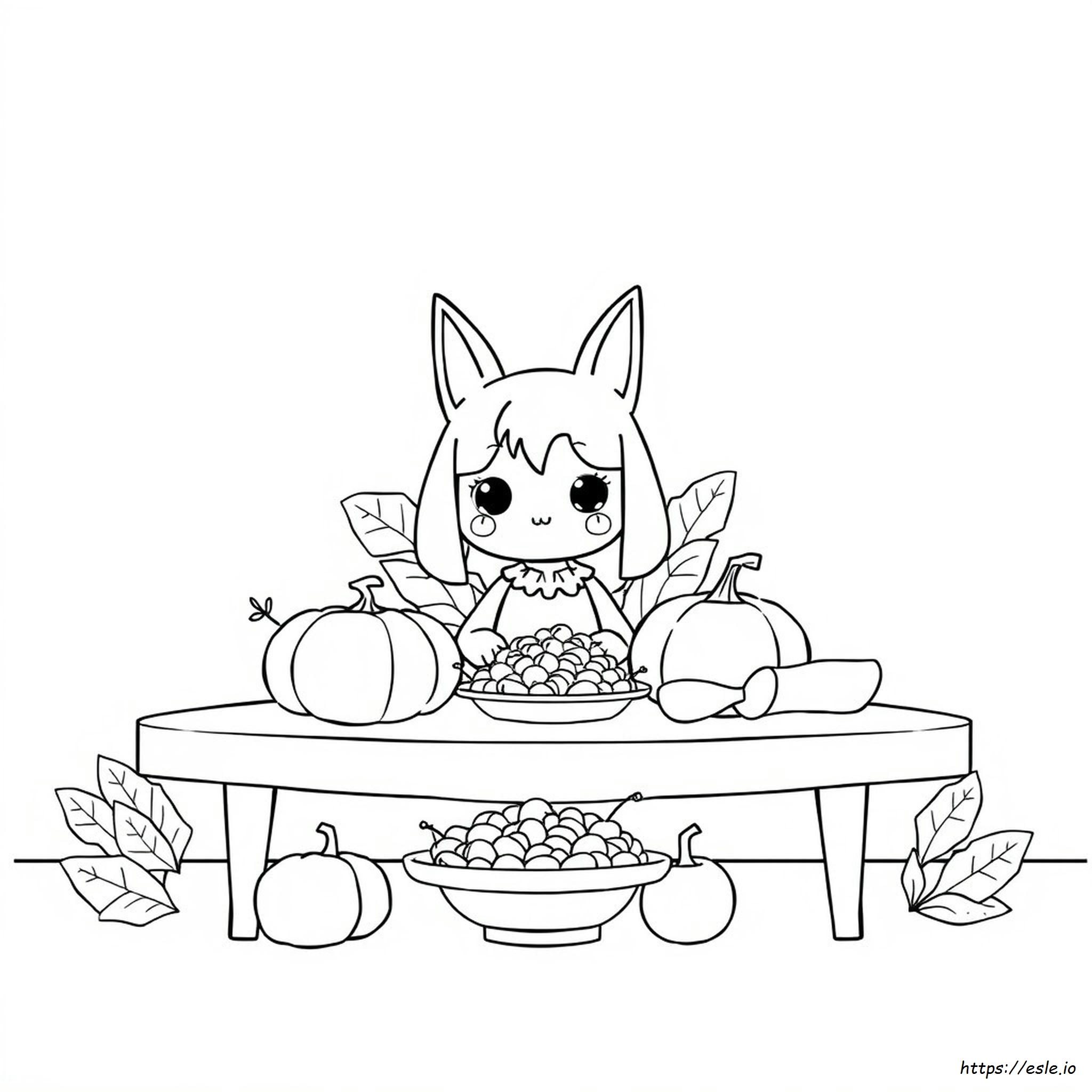 Kuromi Del Ringraziamento Da Colorare
