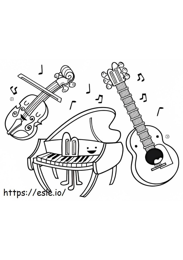 Beautiful Music Instrument coloring page