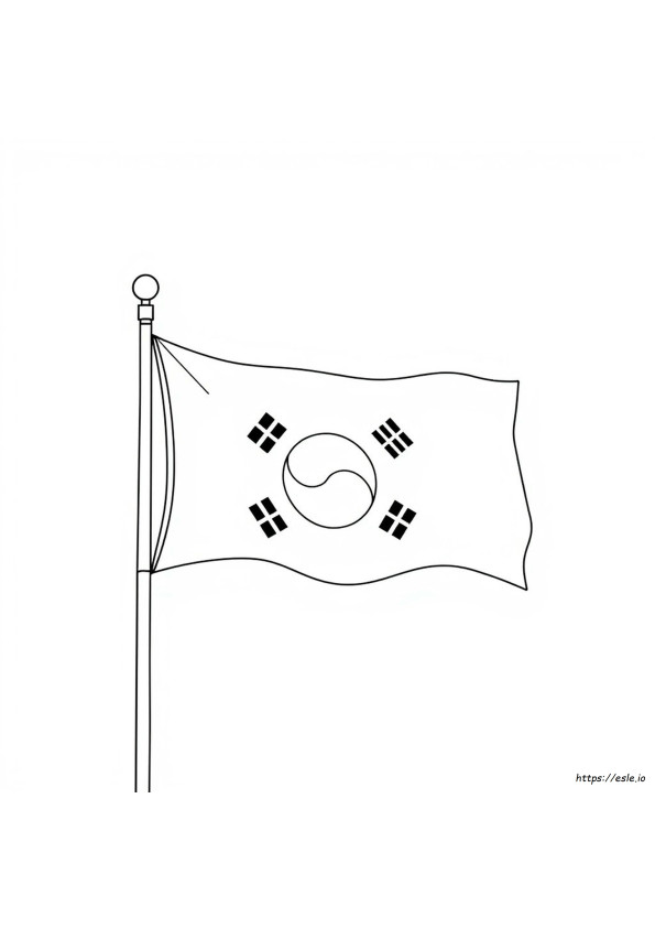 Bandeira Da Coreia Do Sul Para Colorir