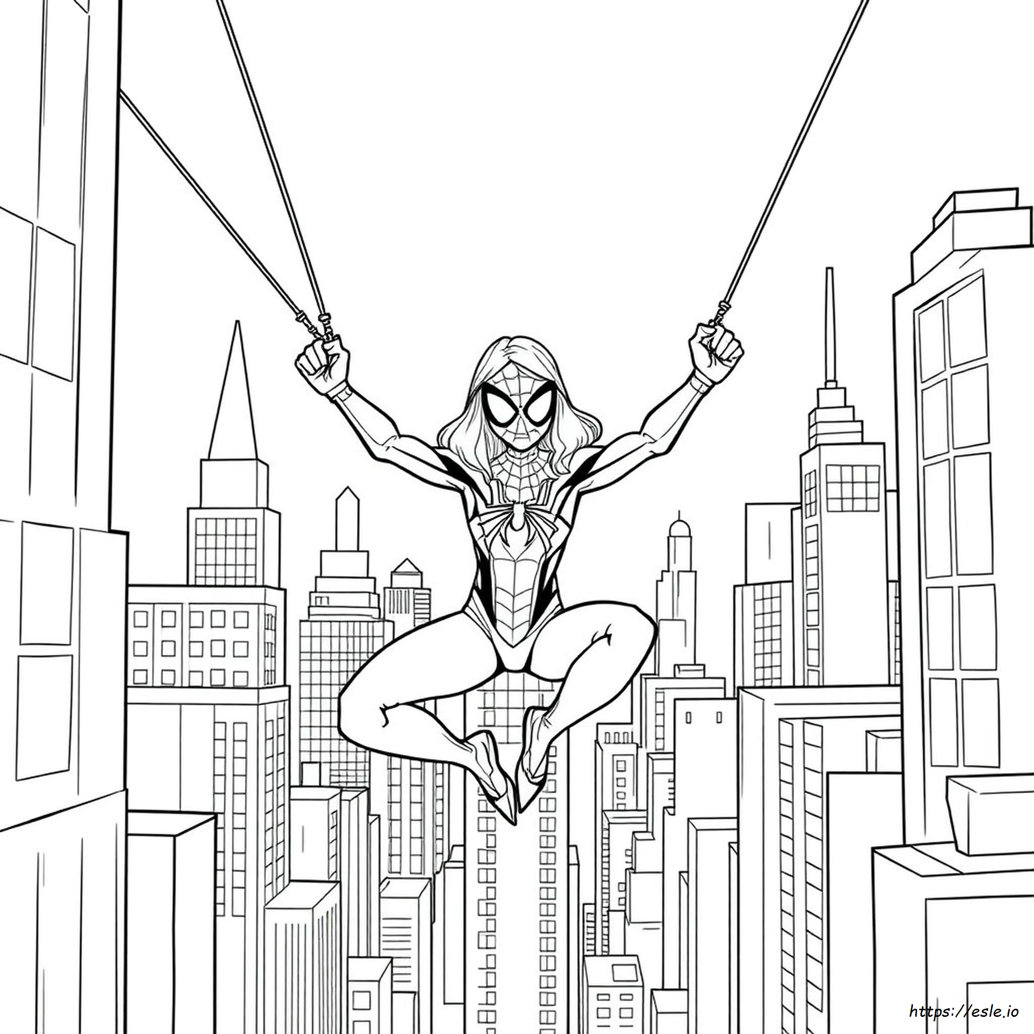 Gwen Stacy Örümcek Gwen Boyama Sayfaları