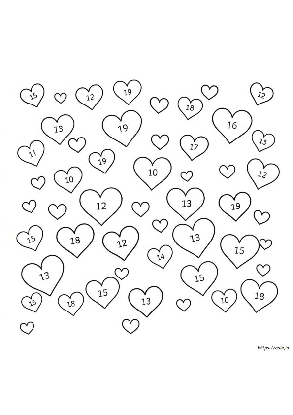 Heart Color By Number Coloring Pages