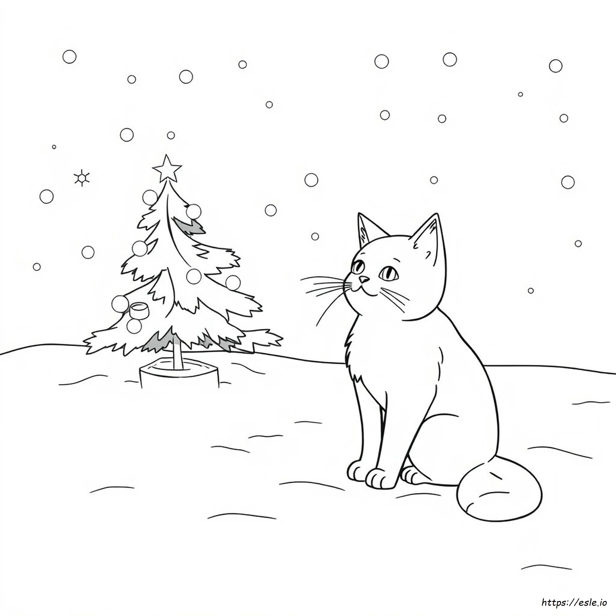Kucing Musim Dingin Gambar Mewarnai