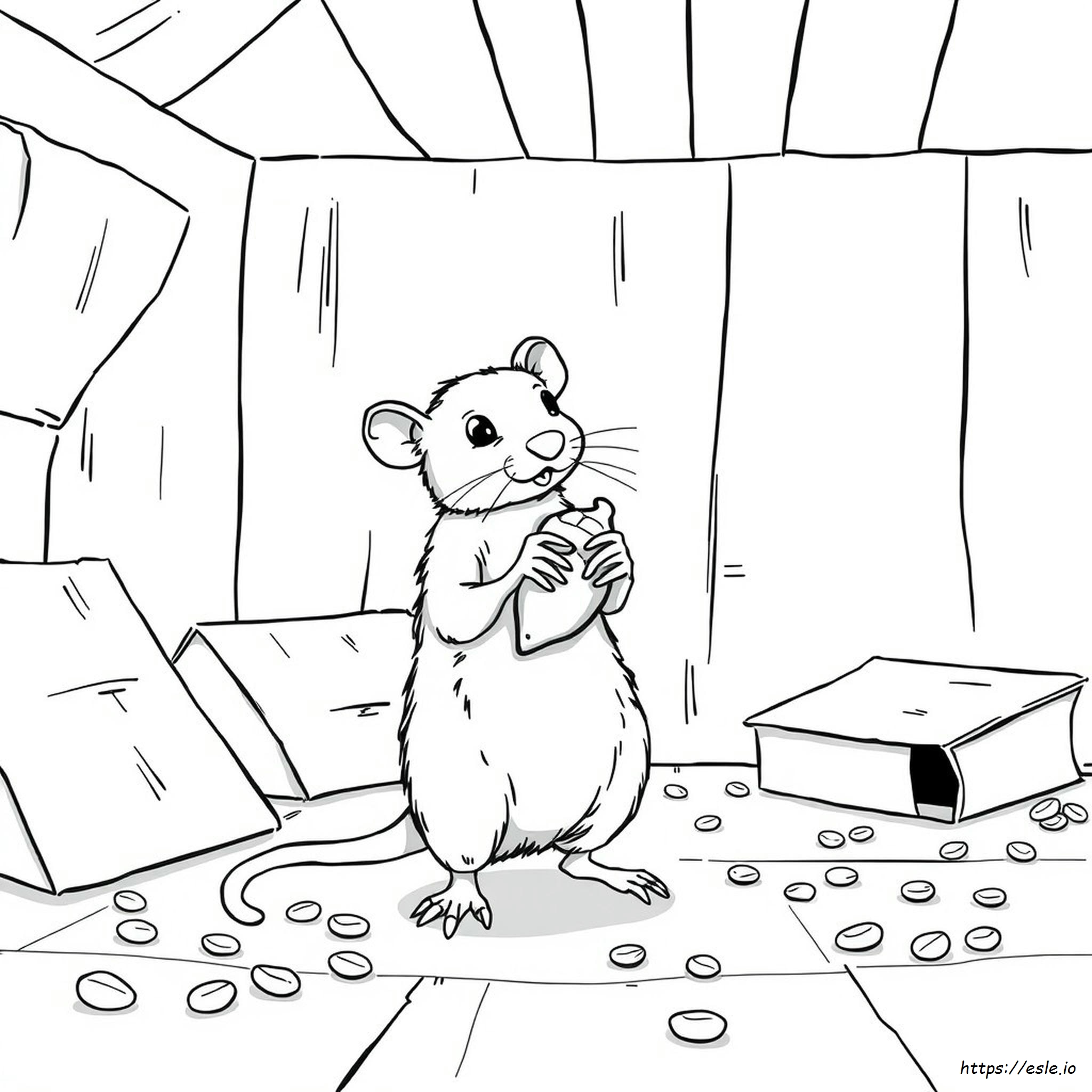 Realistic Rat Coloring Page