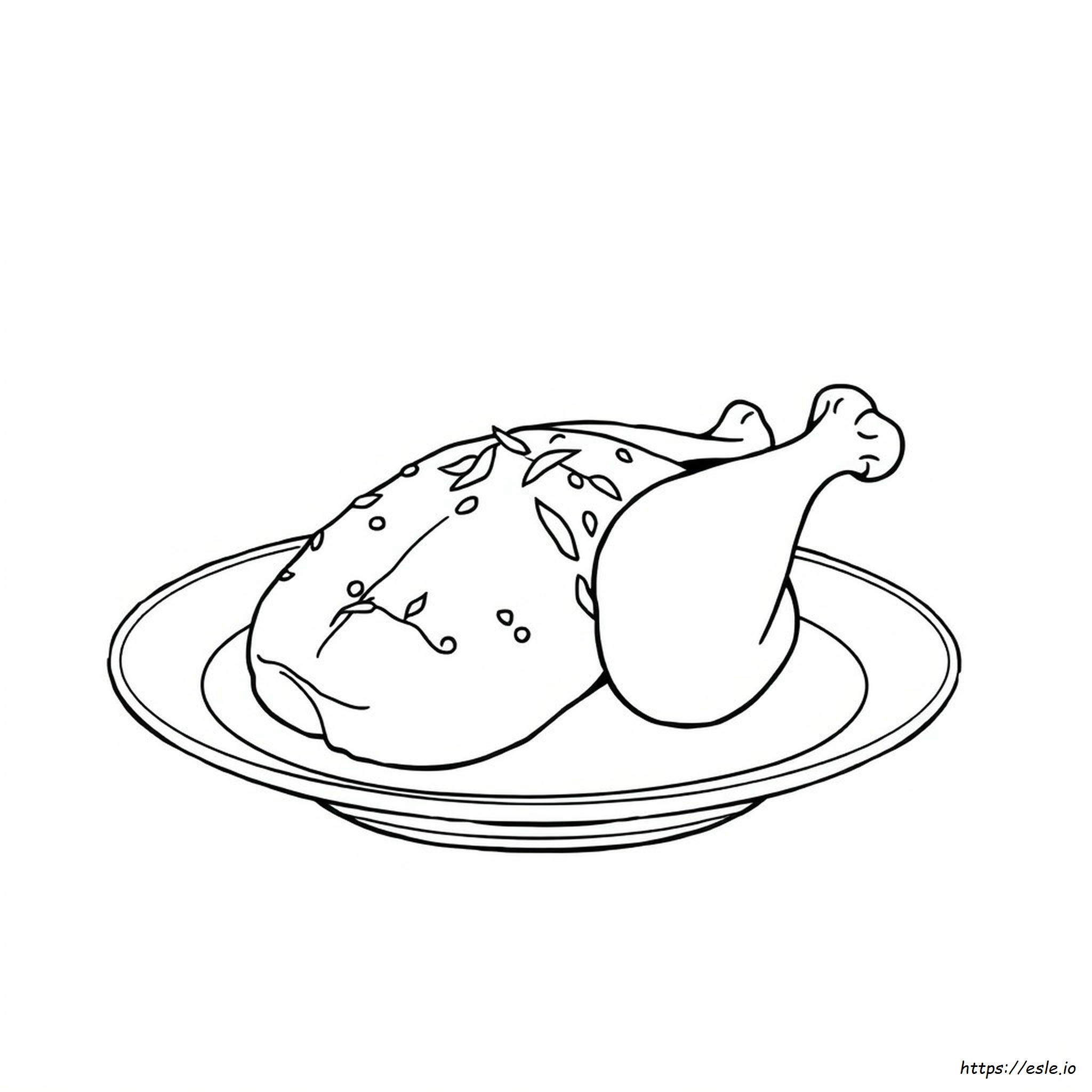Pollo Cocido Para Colorear