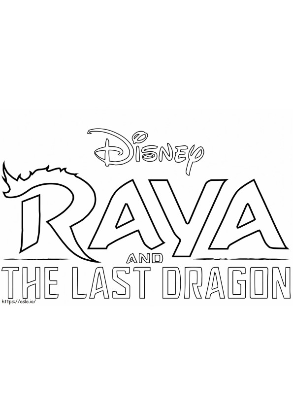 Logotipo de Raya y el último dragón para colorear