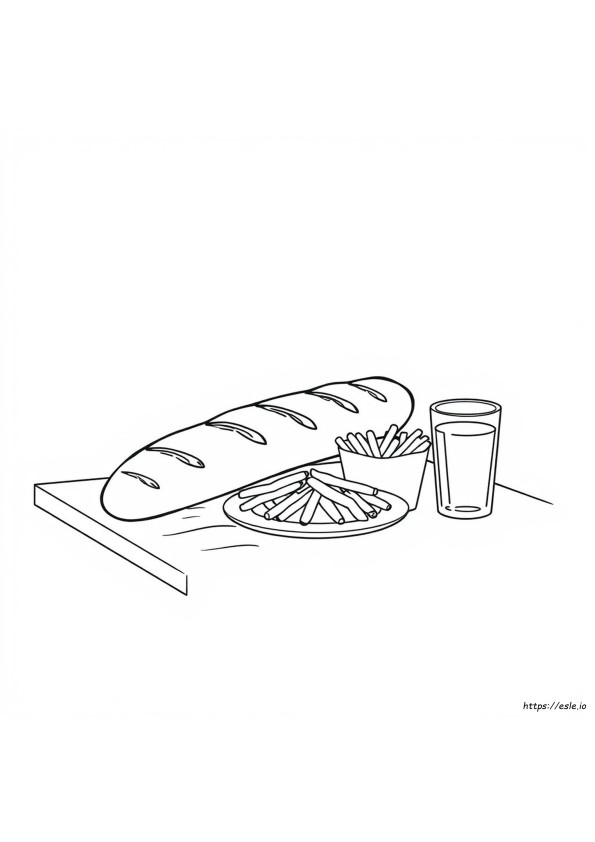 Baguette Coloring Page