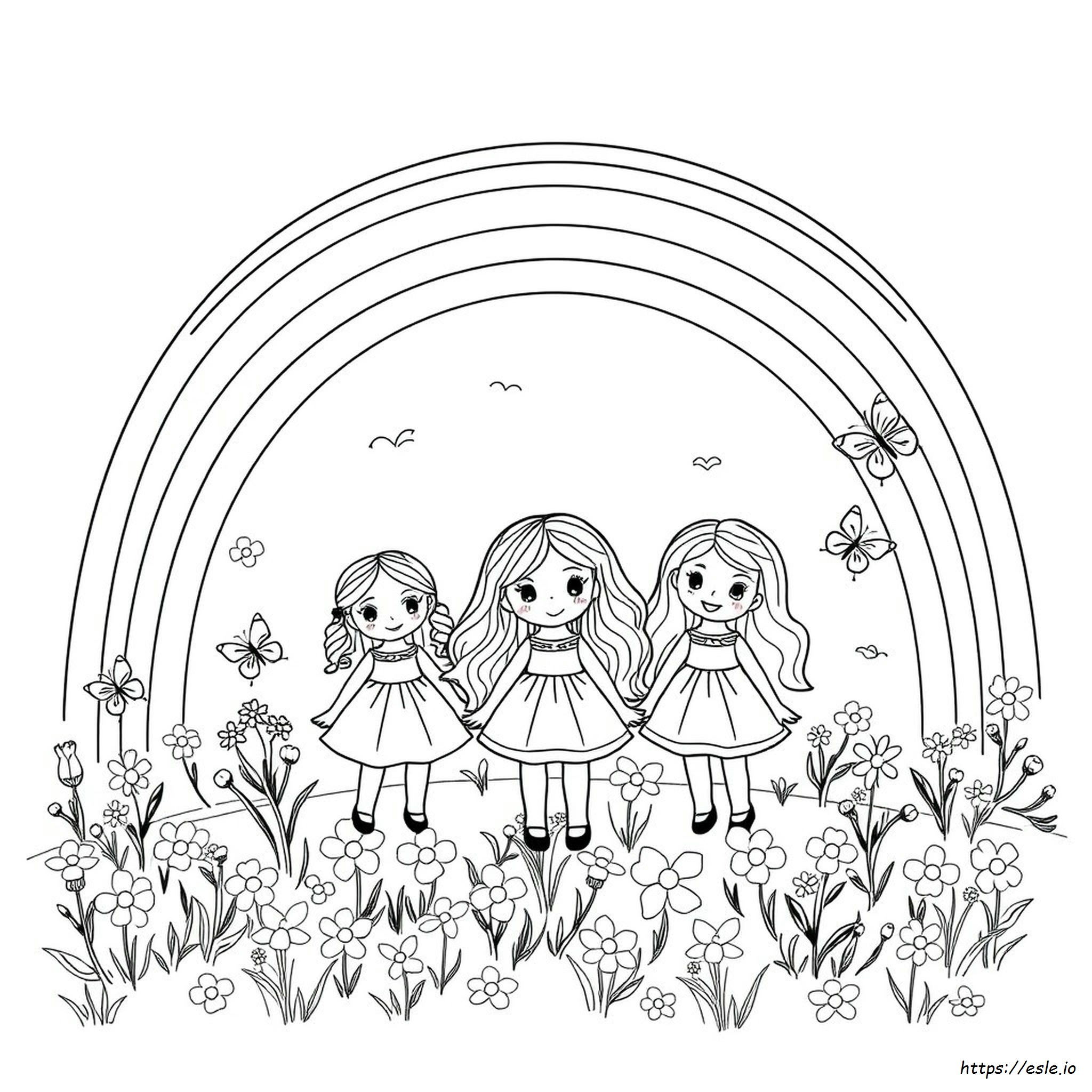 Rainbow Dolls Coloring Pages