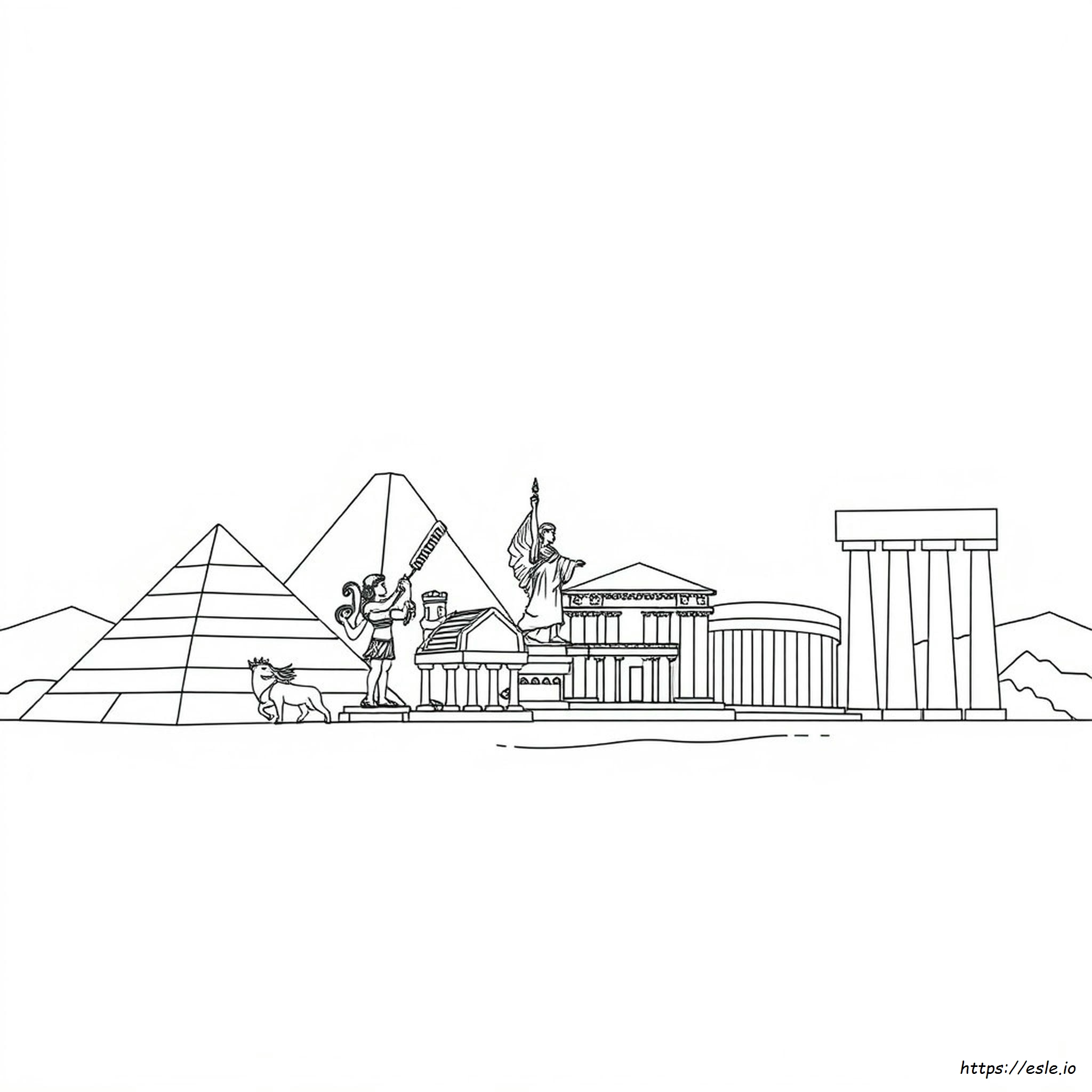 Le 7 Meraviglie Del Mondo Antico - Disegni Da Colorare