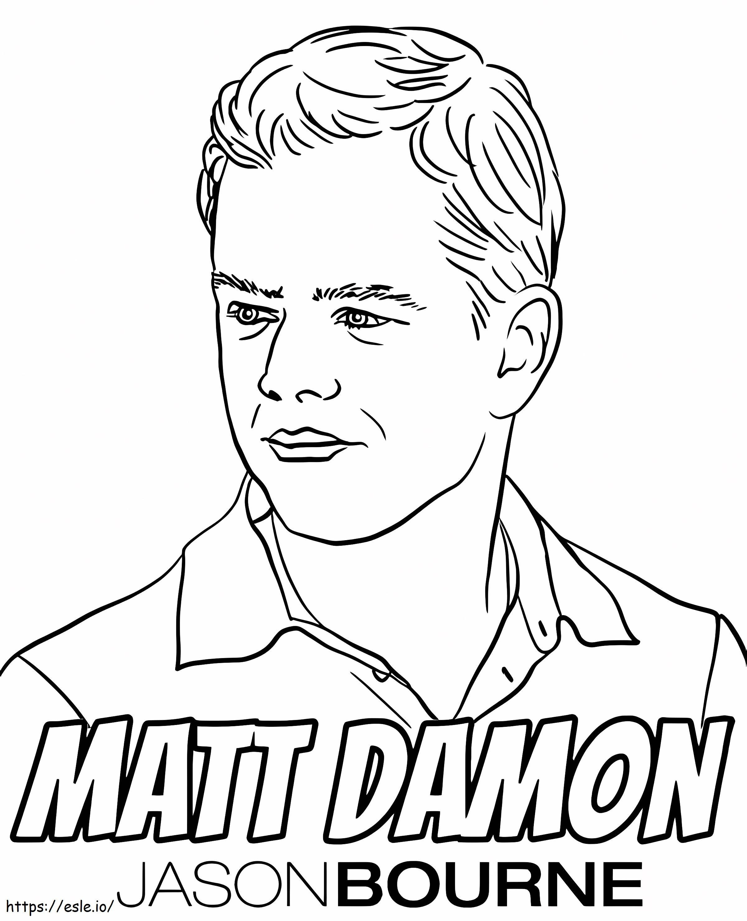 Free Printable Matt Damon coloring page