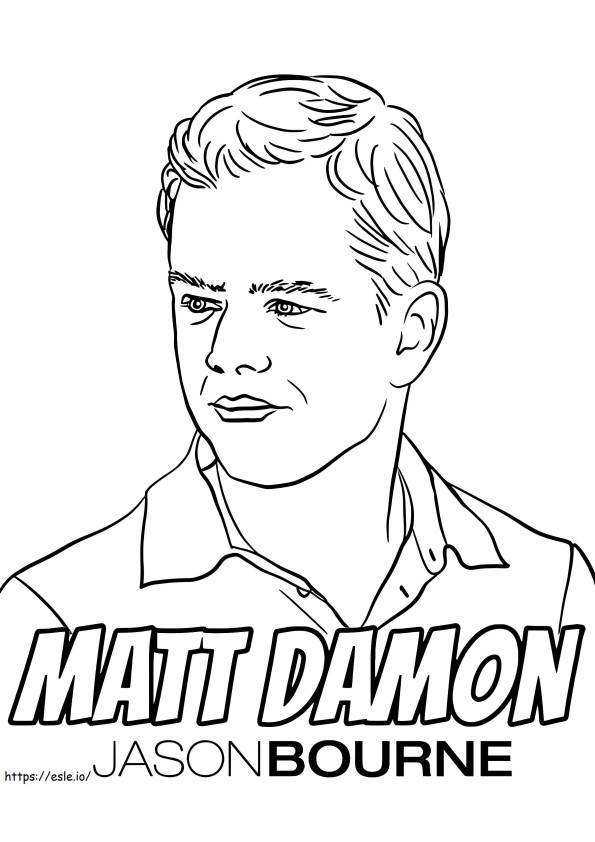 Ingyenes nyomtatható Matt Damon kifestő